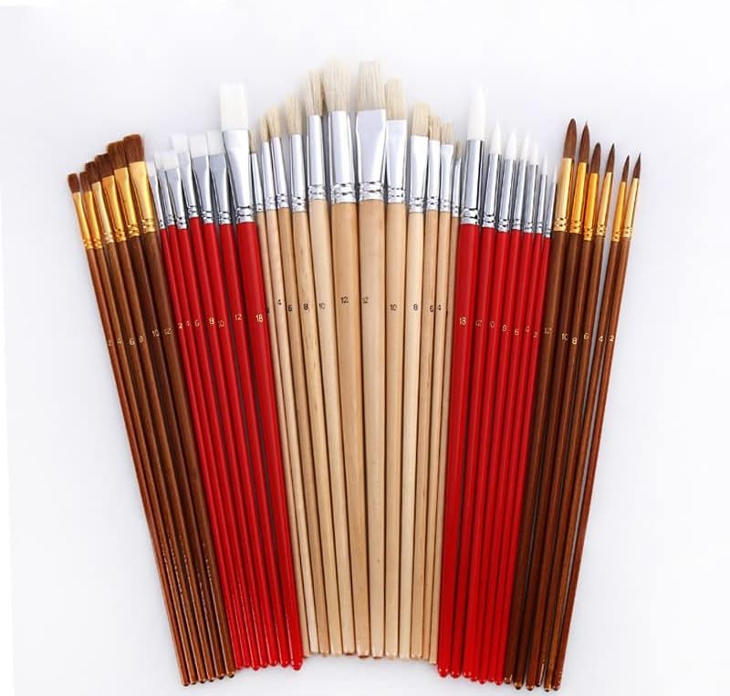 Senhor de pincel 36 conjunto de pincel com escovas de arte capilar sintética de tela para aquarela e pintura a
