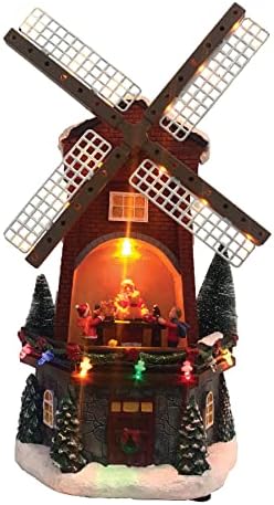 FG Square Animated Christmas Village Acessório - moinho de vento