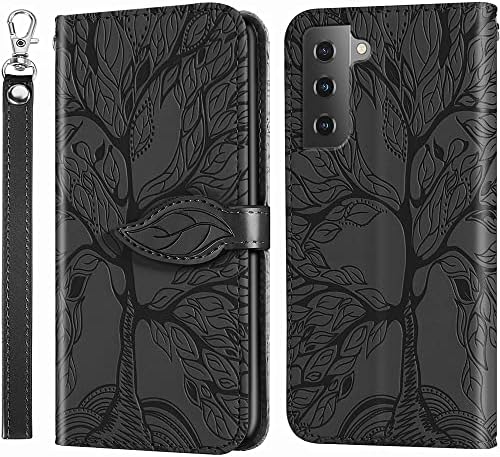 Caixa do Meupzzk Samsung Galaxy S23, caixa da carteira Samsung S23 5G, Leather PU em árvore em relevo [Kickstand]