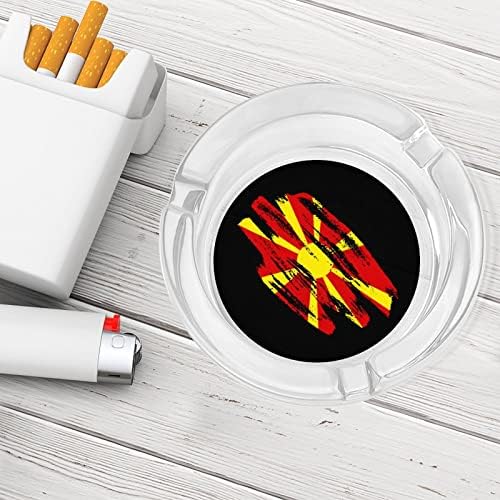 Cinzelos de vidro de bandeira da Macedônia para cigarros lixo à prova de vento pode ser impressa