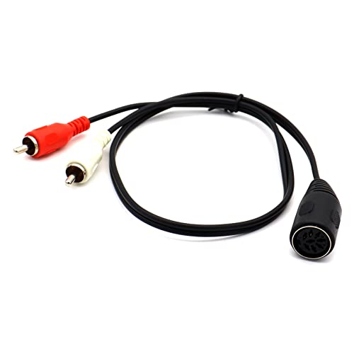 Lokeke Din 8pin a 2rca Cabo, Din 8 pinos fêmea a 2rCA Red White Male machy Stéreo Audio Cable Free para equipamento de som Receptor CD Player