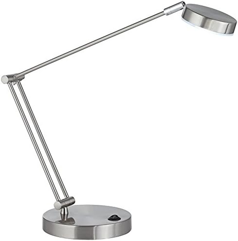 360 iluminação jarrett lâmpada de mesa moderna 19 altos níquel de níquel prateado led de metal led de braço