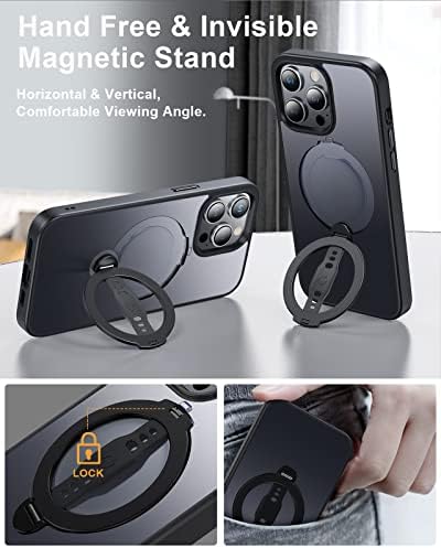 EWA projetado para iPhone 14 Pro Max Case compatível com magsafe, magone estojo com suporte, suporte para suporte de anel, proteção à prova de choque