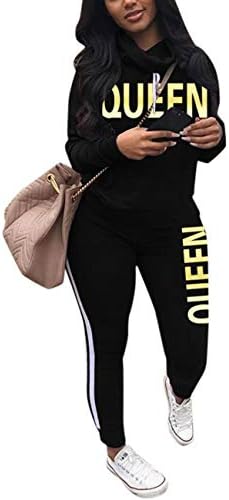 Akmipoem Ternos de jogging para mulheres casuais de trajes de duas peças Roupa de calças de molhos de manga longa de manga longa