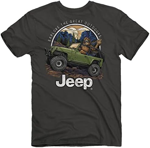 Jeep Sasquatch Camiseta de manga curta masculina, cinza | Sasquatch, Wrangler Unlimited LJ Design | de algodão, fumaça