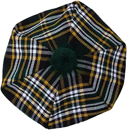 HAAUR SCOTTISH Tammy chapéu tradicional kilt tam o 'shatner acrílico lã plana capô vários tartanos com pompom