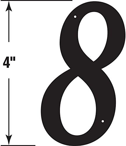 Prime-line MP4118 Número do endereço da casa 8, acabamento preto, Diecast de zinco, 4 polegadas