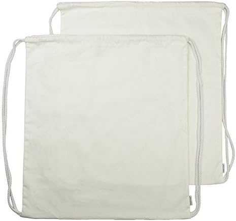 Augnyny algodão de algodão drawstring backpack gym sackpack 2-pack