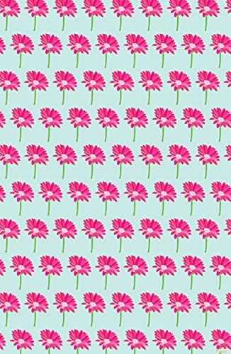 Faux projeta um papel de designer de chá de chá de bebê bem rosa Gerber Daisy - 5 folhas dobradas medindo 22 x 34 polegadas cada uma feita nos EUA