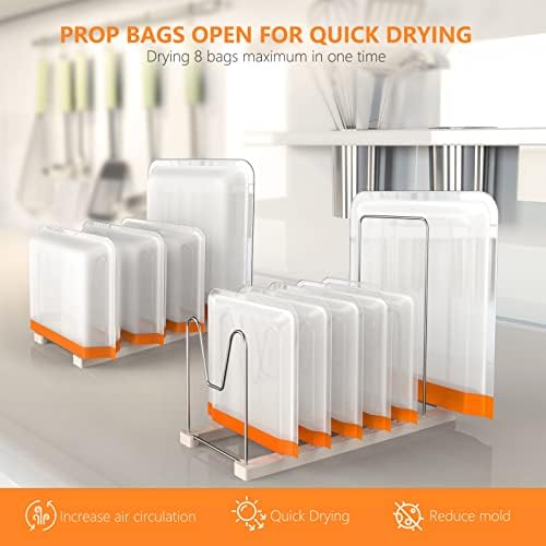 Peekia Reutilable Bag Rack, rack de secagem de bolsas de silicone, rack de secagem de bolsas de