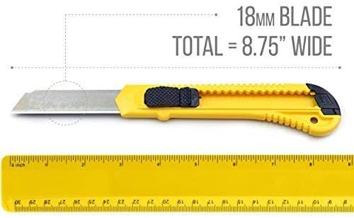 Fita King Utility Knife Box Cutters - Repacto, compacto, uso estendido para cargos pesados, domicílio, artesanato