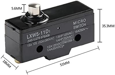 Ahafei 1PCS 1NC/1NO LXW5 LXW5-11D1 Chave de limite do interruptor de deslocamento 3 Terminal