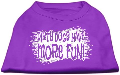 Mirage Pet Products Dirty Dogs Screen Print camisa Purple Med