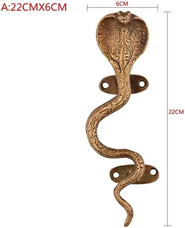 Índia, maçaneta de porta de bronze no estilo cobra da Índia maça