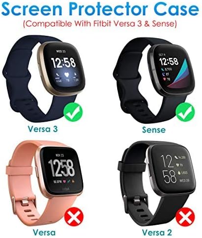 CAIXO DE VELA CAVN 4-PACO COMPATÍVEL COM FITBIT SENS/VERSA 3, protetor de tela TPU protetora capa de tela protetora para o pára-choques para sense smartwatch