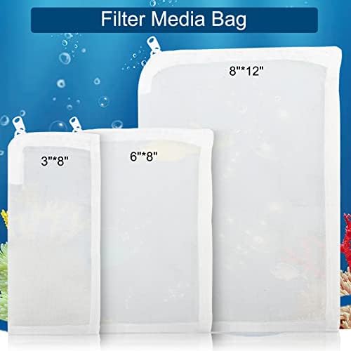 Bolsas de filtro de aquário de segarty alto fluxo, 10 pacote de malha de 0,15 mm 7,7 x 6 polegadas reutilizáveis