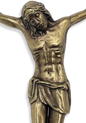Corpus de metal de bronze raro - altura de 5 com placa inri - Jesus para pendurar em cruz, faça seu