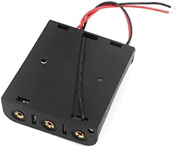 X-Dree Black Plastic Wires Caixa de caixa do shell de chumbo por 3 x 1,5V aa bateria (custodia nera