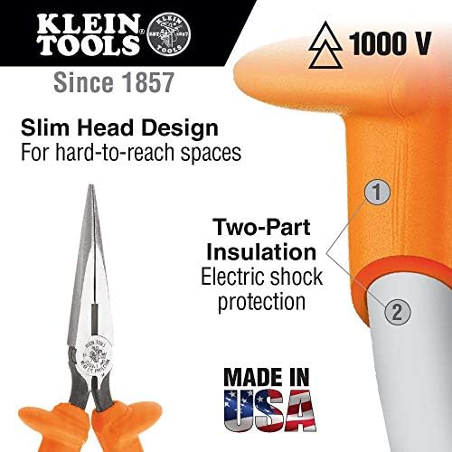 Klein Tools 33525SC 1000V Kit de ferramentas de utilidade isolada em bolsa de rolagem, 13 peças, laranja