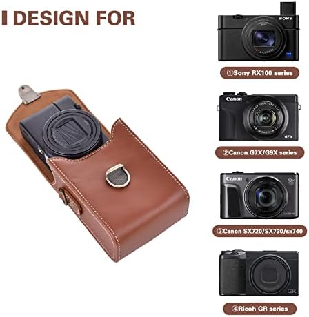 Caixa da câmera Rieibi para Sony Rx100 & HX Series - Caso de couro retrô para Ricoh gr iiix/ricoh