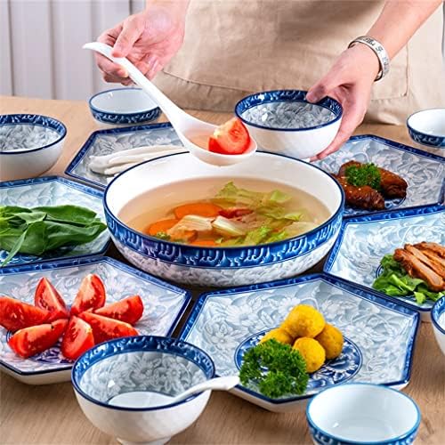 Talheres domésticos de pdgjg conjuntos de combinação de pratos pratos de cerâmica prato de jantar prato redondo