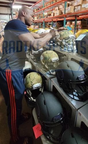 Adrian Peterson assinou o capacete de camuflagem autêntica do Minnesota Vikings - capacete NFL - capacetes