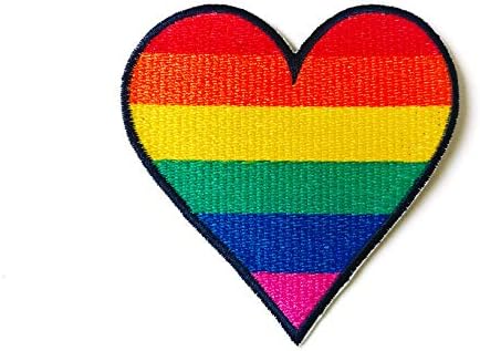 TH Rainbow Heart Peace Aplique Colorido Aplique Bordado Costura em Ferro Em Patch para Mochilas