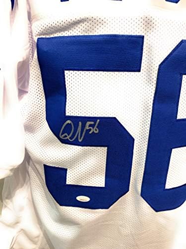Quenton Nelson Indianapolis Colts assinou autógrafo White Custom Jersey JSA testemunhou certificado