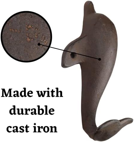 Conjunto de golfinhos de ferro fundido da Igreja Trinity, parafuso fácil nos acessórios de gancho