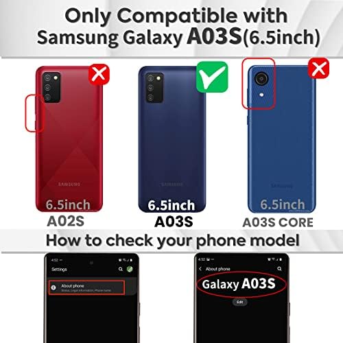 Buleens (3in1 Smiley Black Case para Samsung Galaxy A03S CARENTE ESTÓCEO A03S CASE DE LUZULO DE LUZULO MULHERM
