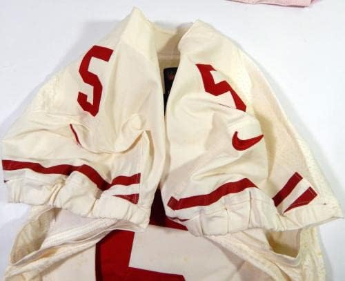 2012 San Francisco 49ers 5 Jogo emitiu White Jersey 42 DP41587 - Jerseys de jogo NFL não assinado usados