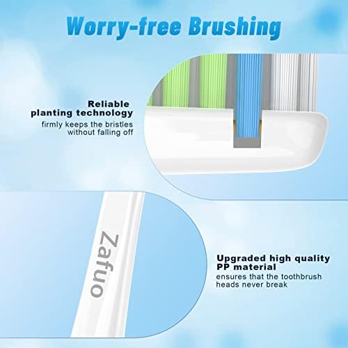 Cabeças de escova de dentes de reposição de Zafuo para escovas de dentes de parafuso do Philips Sonicare, cabeças de reposição compatíveis com escovas de dentes elétricas de Phillips Sonic Care