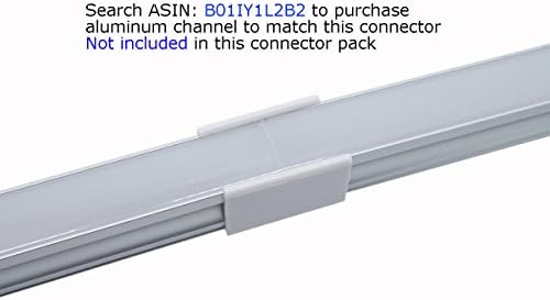 Litever 180 Graus Conectores de extensão sem costura canais de alumínio profundos conexão/jonint, parafusos incluídos, 20 pacote ll-007-180a [20 pacote]