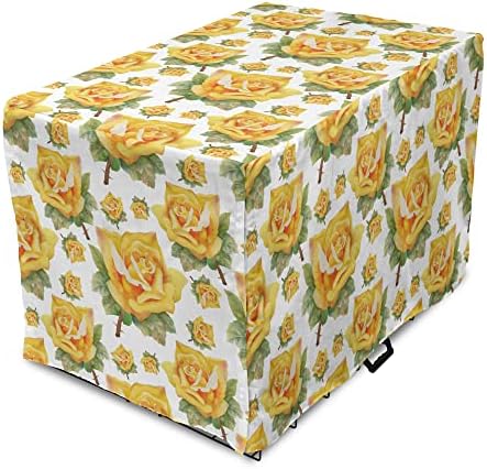 Capa de caixas de cachorro de Ambesonne Rose, padrão botânico com rosas temas de beleza natural Aquarelle Summer