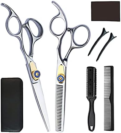 Kit de tesoura de corte de cabelo ZBXZM Professional 11 PCS Corte de aço inoxidável tesouras com tesoura direta,