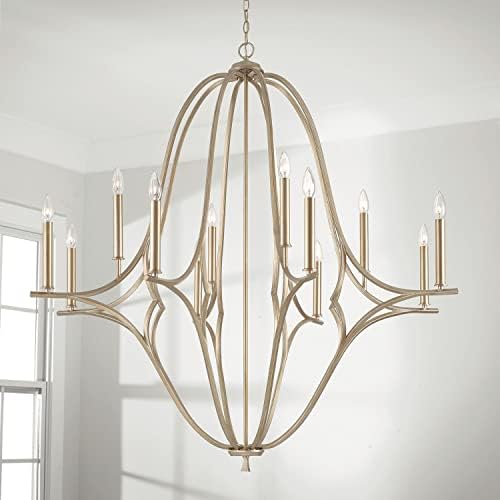 Capital 450001bs Claire Chandelier, 12 luzes 720 Watts, Champagne escovados