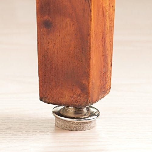 Prego em - 1 giro desliza com feltro por pernas de mobília de madeira retas ou em ângulo - bronze, redondo