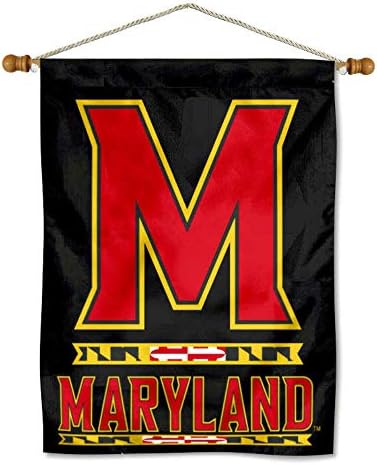 Maryland Terrapins Bandeira de casa de dupla face e bandeira de madeira Conjunto