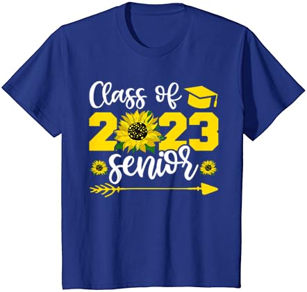 Camisas de graduação em girassol, aula de graduação de 2023 camiseta sênior