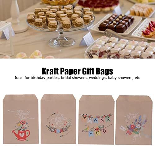 Lizealucky 48 peças Sacos de papel Kraft Padrões de papel Padrão de papel Buffet de buffet de buffet para