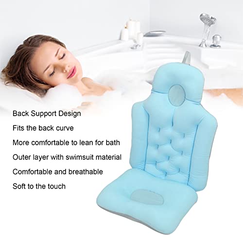 Almofada de banheira, tapete de banho tapete macio respirável apoio de cabeça dobrável suporte traseiro travesseiro