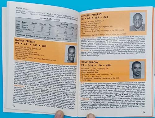 Guia de mídia de futebol de Tampa Bay Buccaneers 1989 NM