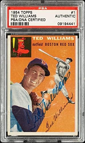 1954 TOPPS TED Williams 1 Assinado Cartão de beisebol Autografado PSA DNA - Cartões autografados de beisebol