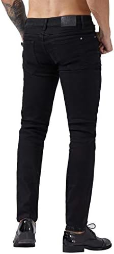 Jeans angustiados de Zlz Blue Black Black para Men Slim Fit, Design de moda de moda masculina