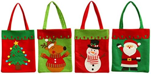 Hemoton 4pcs Christmas Felt Gift Bag apresenta cesto portátil para casas de casamento saco de bolsa
