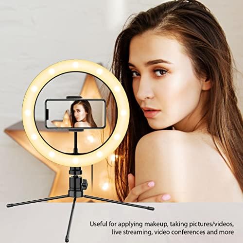 Anel de selfie brilhante Tri-Color Light Compatível com sua Samsung Galaxy Tab A 8,0 Silver 10 polegadas