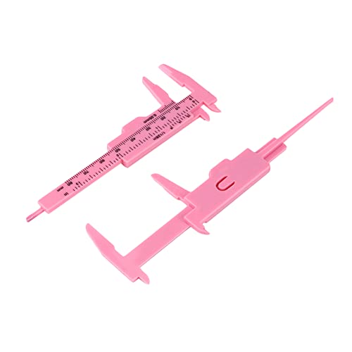 BitRay Plástico Palier Vernier Scales duplas rosa de 3 polegadas/80 mm Mini Régua Ferramenta de Medição -6pcs