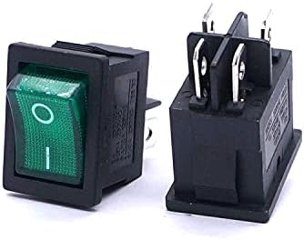 AXTI 10PCS AC 250V/6A, 125V/10A ， ON/OFF DPST 4 PIN 2 Posição Mini Rocker Switches Switch Snap Snap