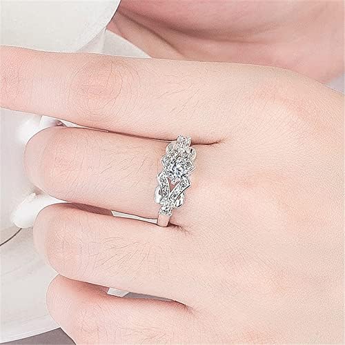 Anéis de acrílico tamanho 6 l anéis para mulheres anel de moda requintada anel de zircão anel de diamante