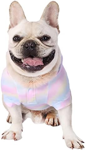 Hoodie de cachorro com corda de gravata Fuphine para cachorro pequeno e médio, macio e respirável, roupas de cachorro,